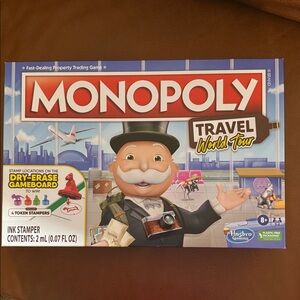 Hasbro Monopoly Travel World Tour Game - Red and Blue